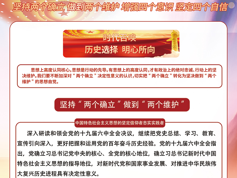 坚持两个确立 做到两个维护 增强四个意识 坚定四个自信
